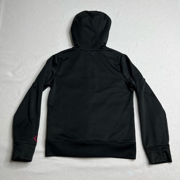 Puma Girls Small Black Pink Sparkle Rhinestone Zip Up Jacket Thumb Holes - Picture 5 of 13